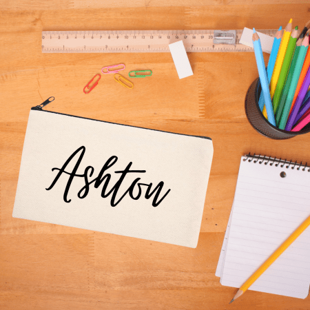 Personalised Canvas Pencil Case - Name