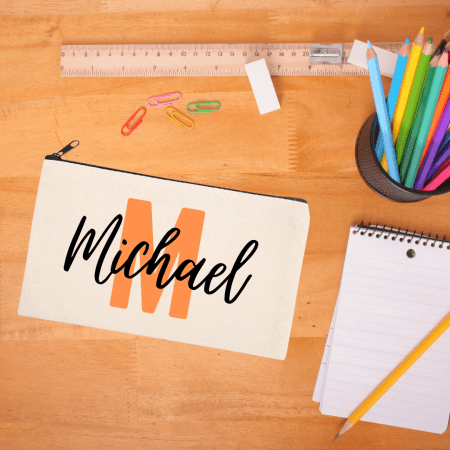 Personalised Canvas Pencil Case - Monogram