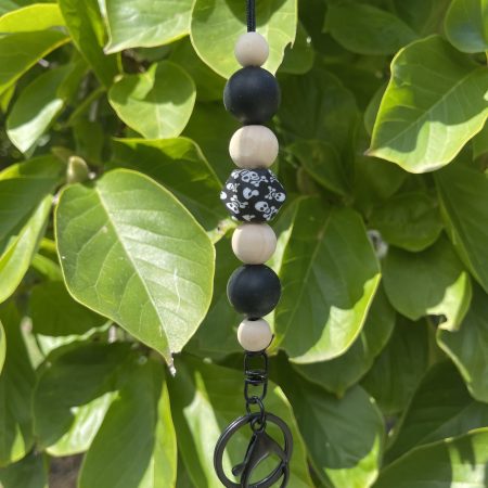 Black Skull | Beaded Lanyard