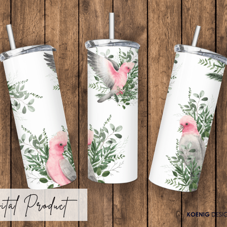 Galah Design 2 - 20oz Tumbler png wrap file - **Digital Product ONLY**