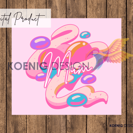 Love Mum - 20oz Tumbler png wrap file - **Digital Product ONLY**